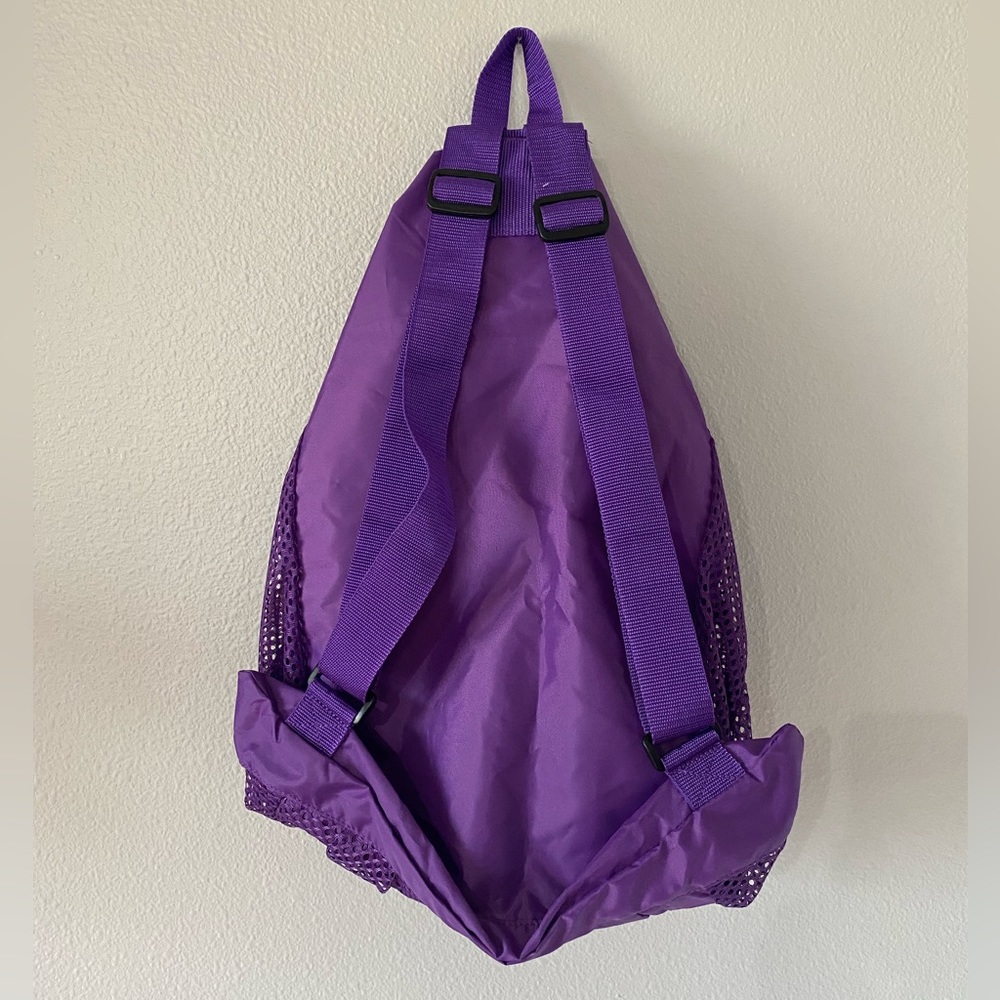 NWOT Speedo swim bag, gym backpack, mesh bag with drawstring and straps. Purple - Picture 4 of 7